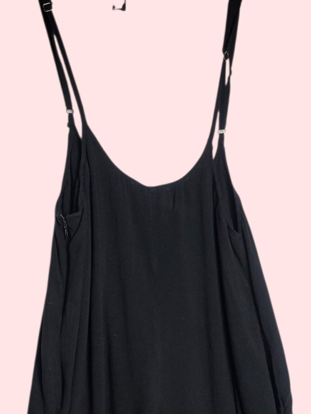 Illa Ila Wide-Leg Adjustable Strap Jumpsuit Women’s Side Pockets Black Medium - Picture 5 of 13